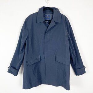 Brooks Brothers‎ Men's L Navy Blue Nylon Water Resistant Commuter Rain Coat